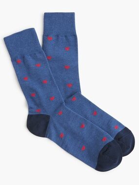 NWT Men's Blue Heart Pattern J Crew Socks